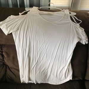 Cold shoulder white Shirt